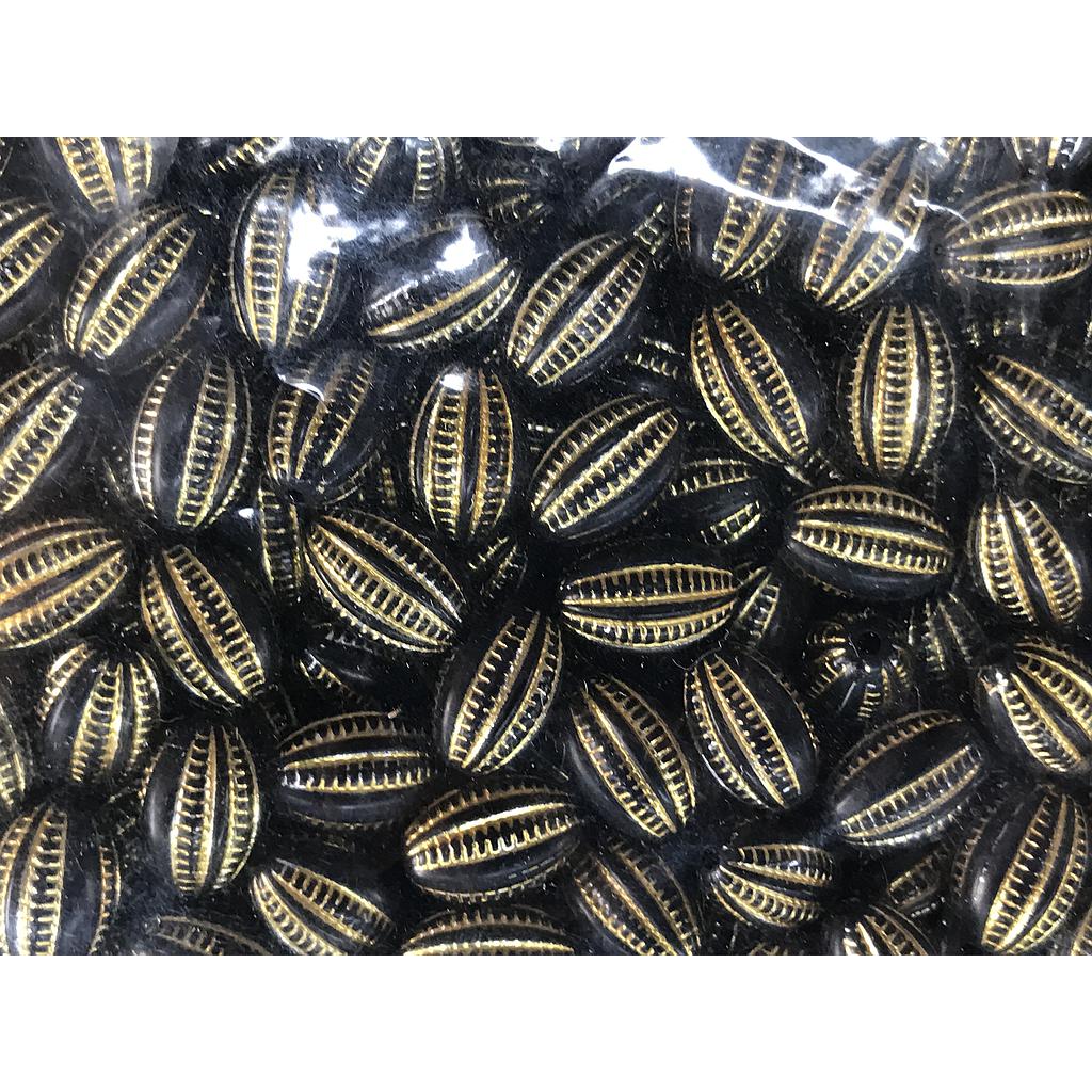 SEPARADORES ACRILICOS ALMENDRAS NEGRAS CON DORADO 10GRS