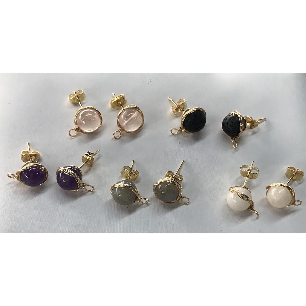 PATENTES CON ALAMBRISMO Y PIEDRA ELECTROENCHAPADO