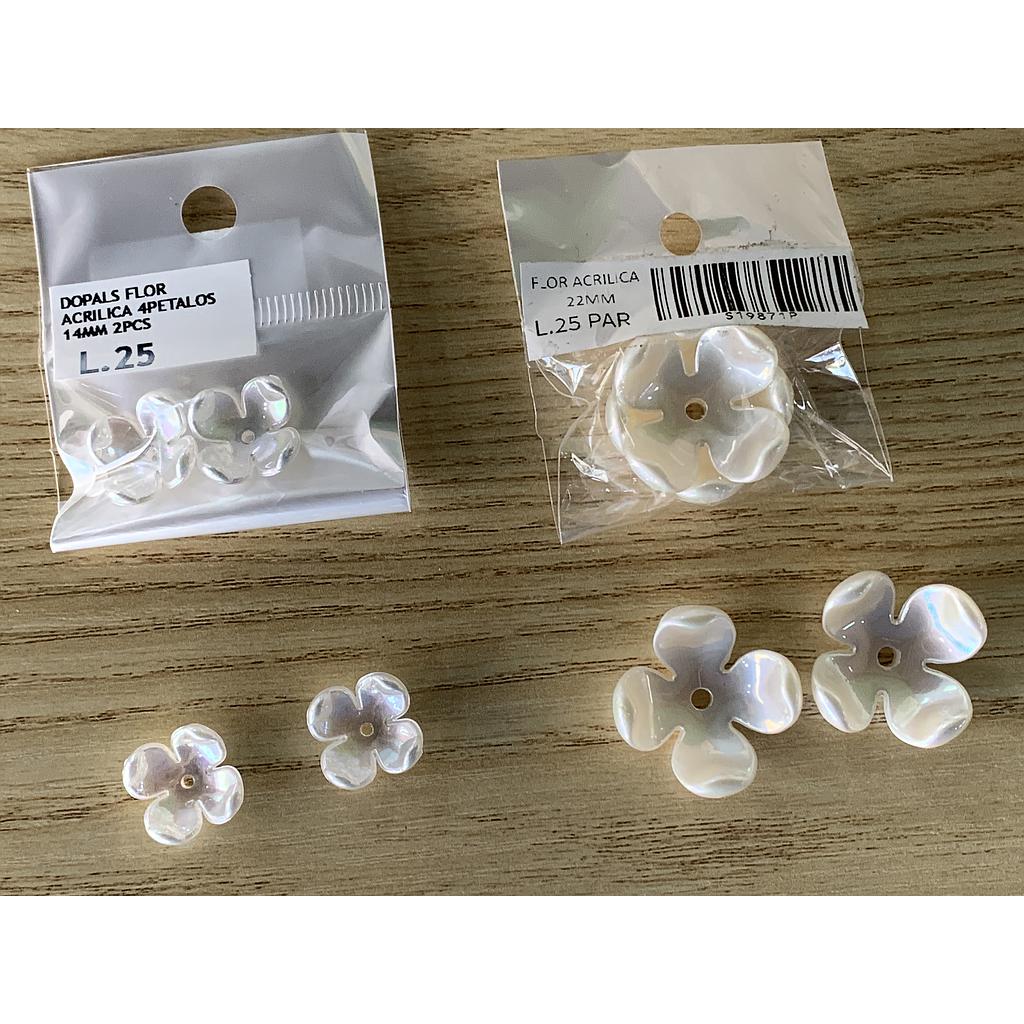FLOR ACRILICA 4PETALOS 22MM