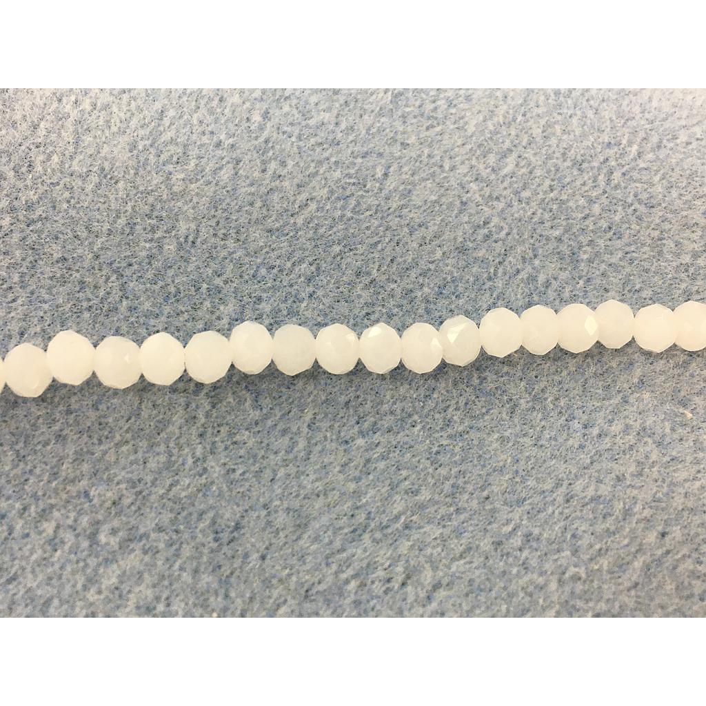 CRISTAL RONDEL MATE BLANCO ALGODON 6MM