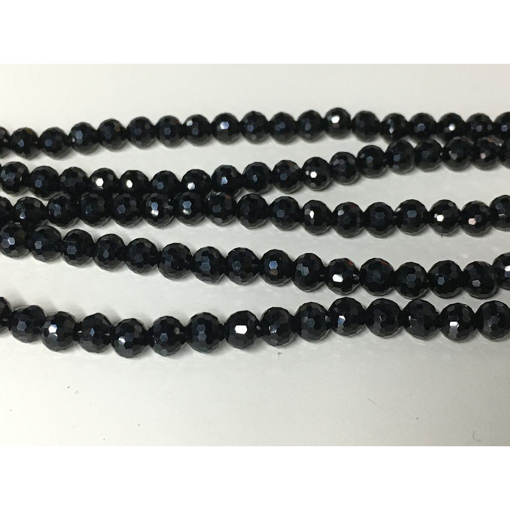 CRISTAL REDONDO FACETADO NEGRO 6MM