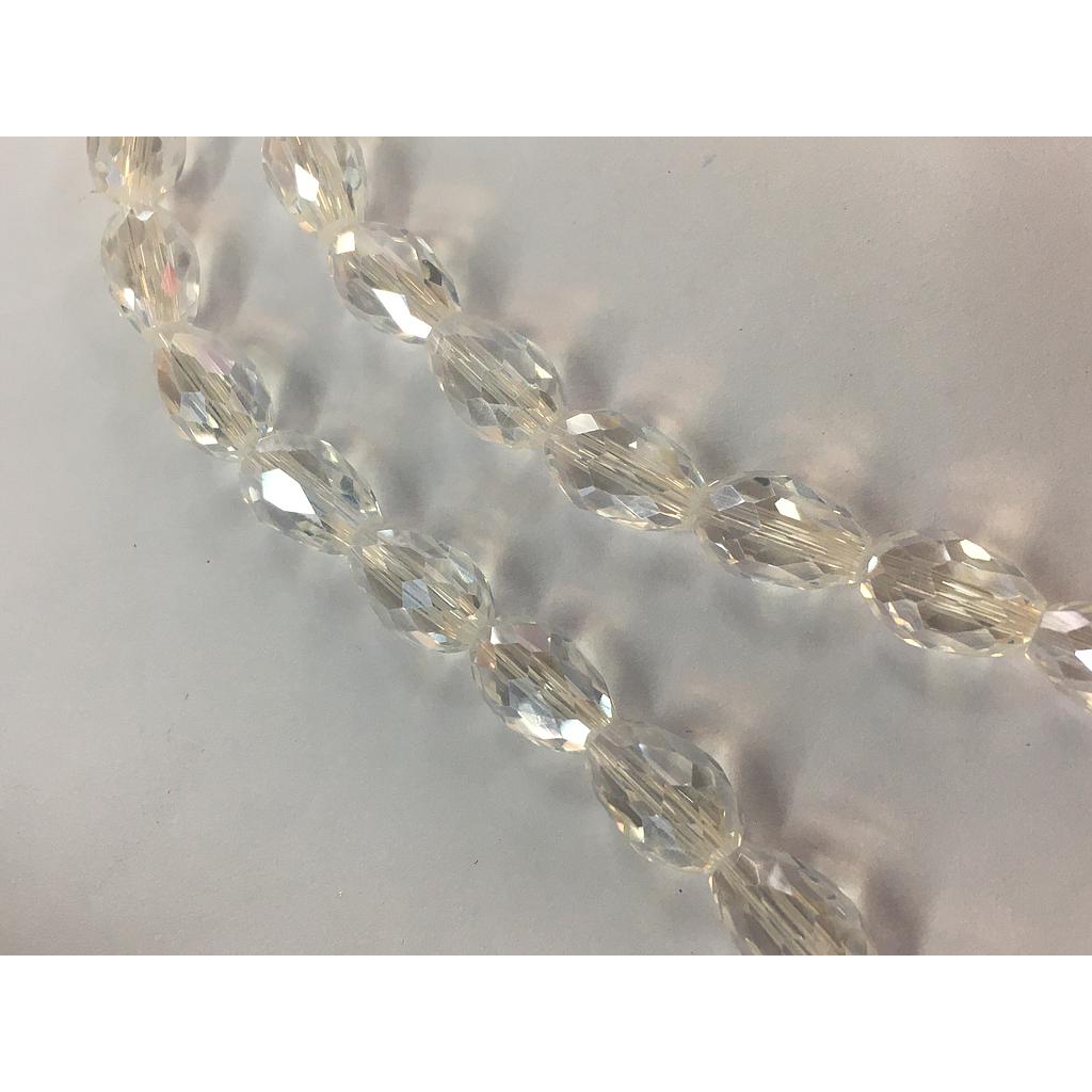 CRISTAL DE GOTA 8X11MM TRANSPARENTE TORNASOL 57PCS