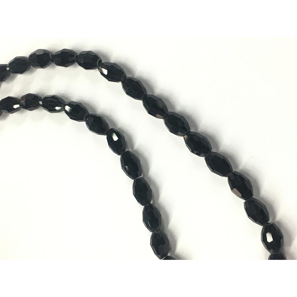 CRISTAL ARROZ 6X8MM NEGRO