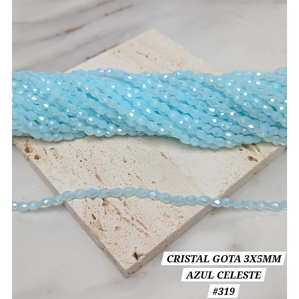 CRISTAL GOTA 3X5MM AZUL CELESTE