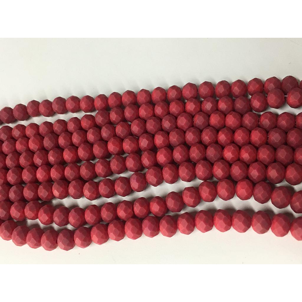 CRISTAL RONDEL MATE ROJO MERMELADA 6MM