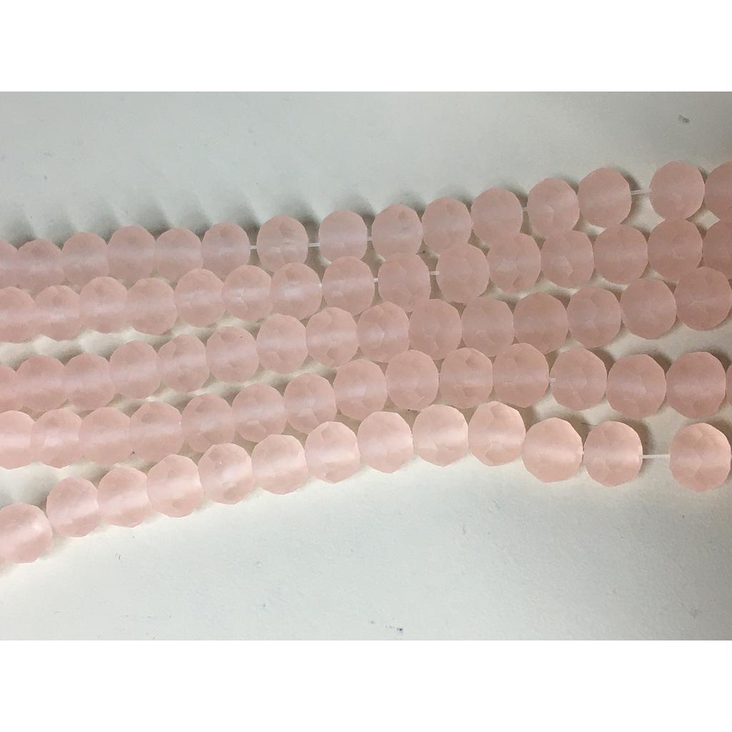 CRISTAL RONDEL MATE ROSADO FLAMINGO 6MM