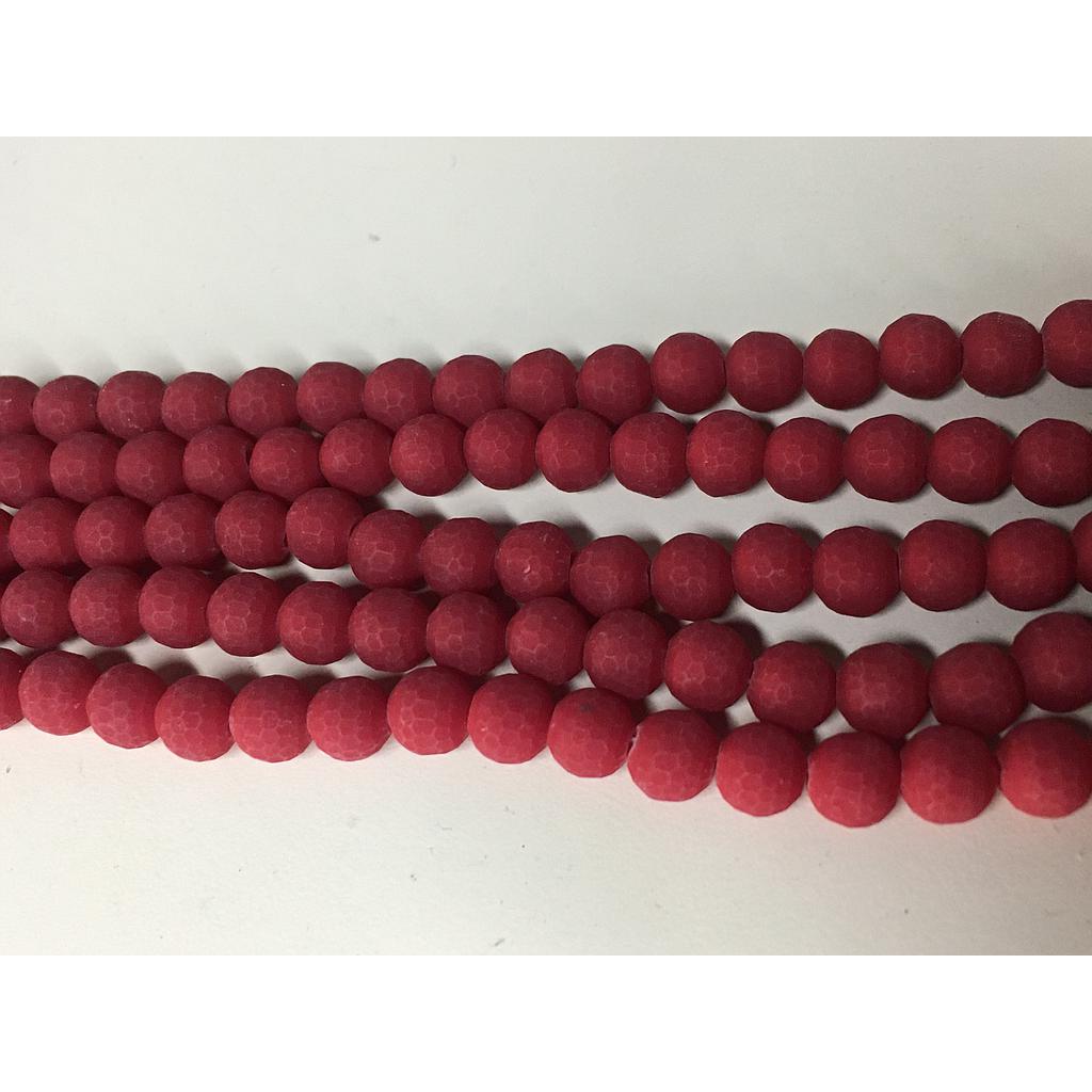 CRISTAL REDONDO MATE ROJO VINO 6MM