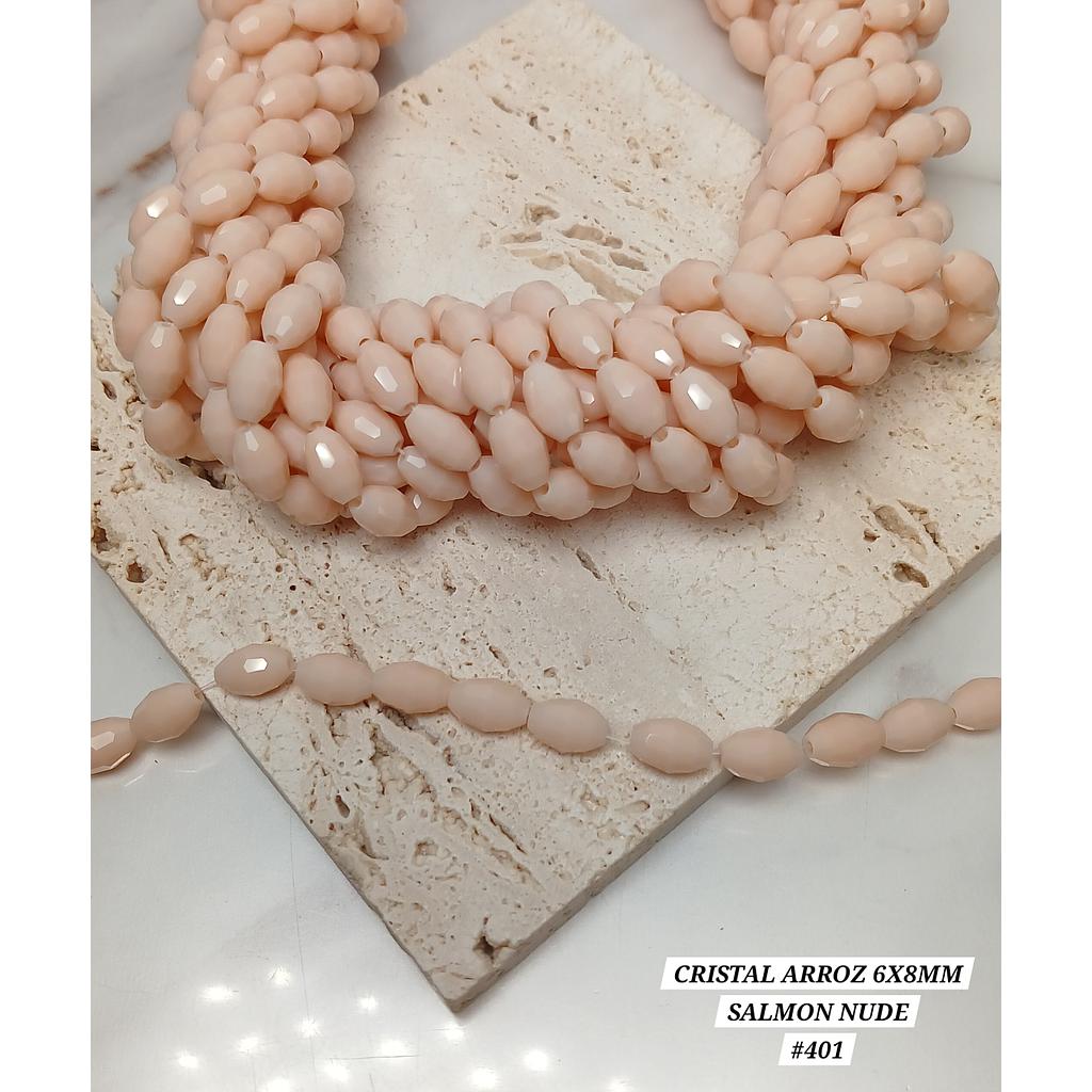 CRISTAL ARROZ SALMON NUDE 6X8MM