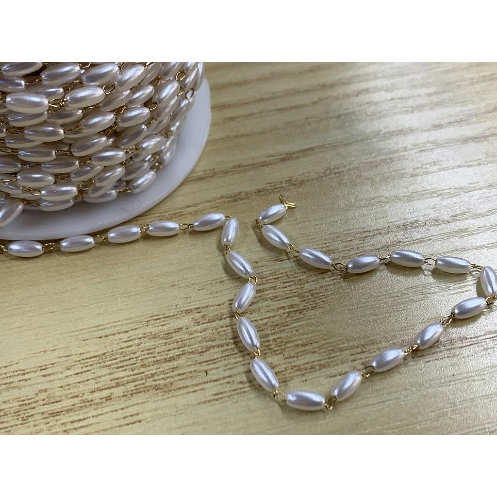 CADENA DE ACERO CON PERLA 3X6MM