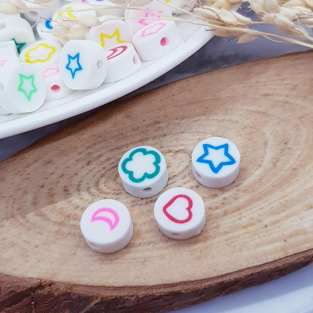 FIMO LUNA ESTRELLA Y FLOR 6PCS