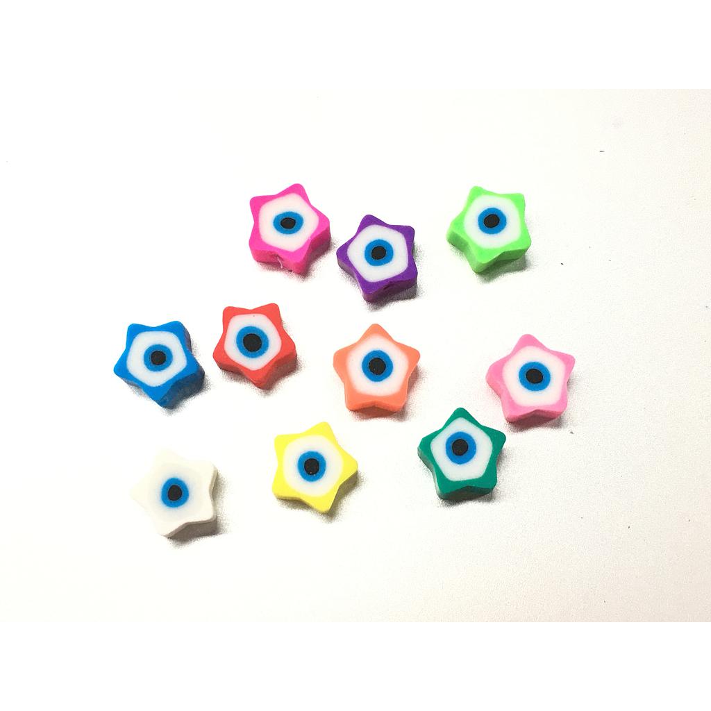 FIMO ESTRELLA CON OJO TURCO 10PCS