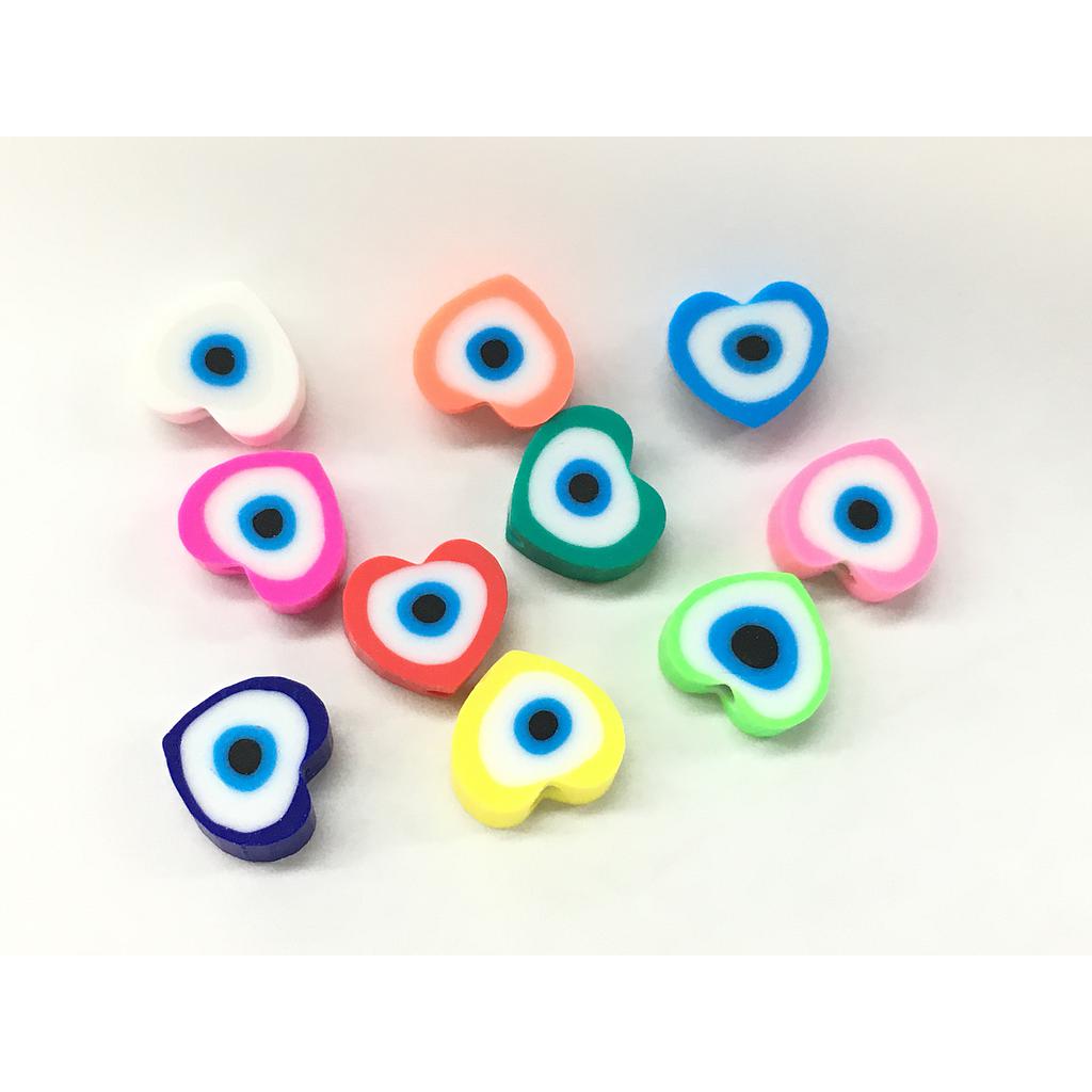 FIMO CORAZON Y OJO TURCO 6PCS