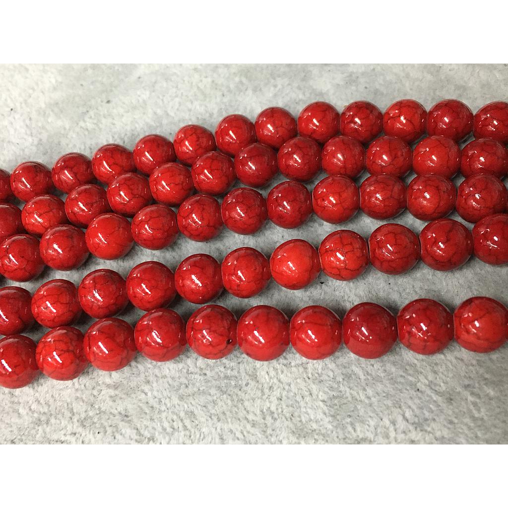 PIEDRA TURQUESA ROJA 10MM