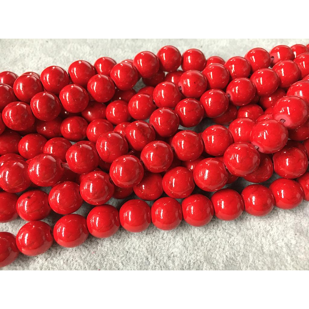 PIEDRA TURQUESA ROJA 12MM