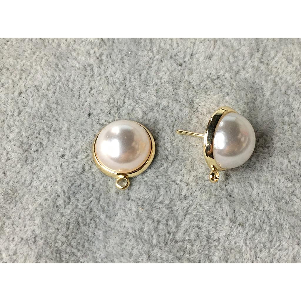 PATENTES CON PERLA 14MM ELECTROENCHAPADO