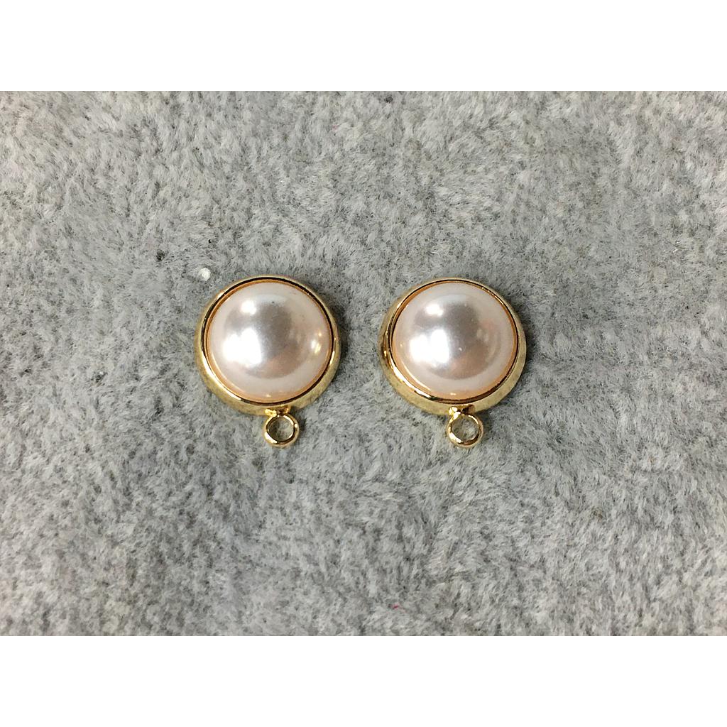 PATENTES CON PERLA 12MM ELECTROENCHAPADO