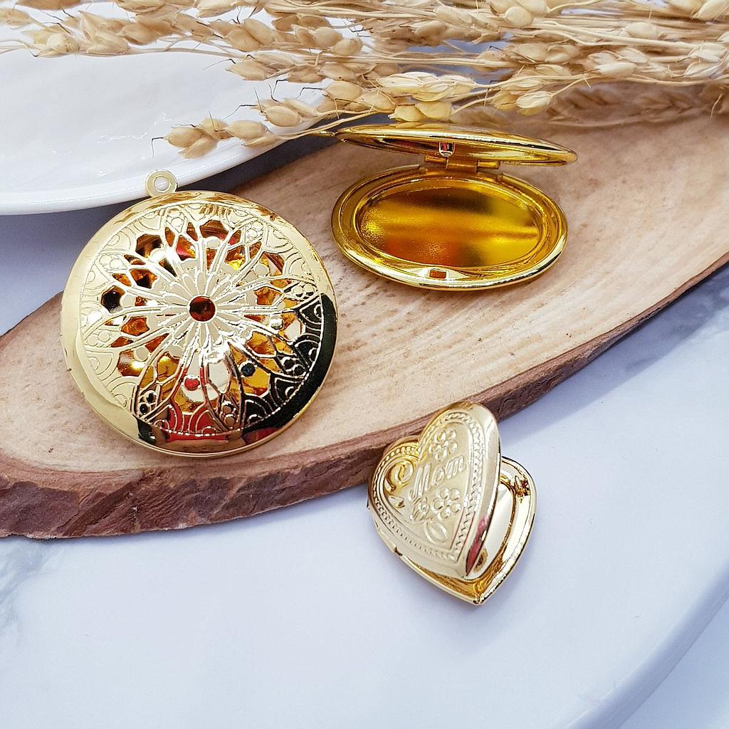 DIJE CORAZON PARA RELICARIO 20MM ELECTROENCHAPADO