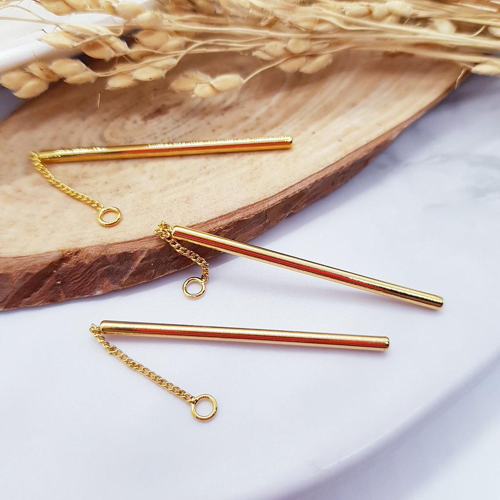 DIJE PALITO CON CADENA 54MM ELECTROENCHAPADO