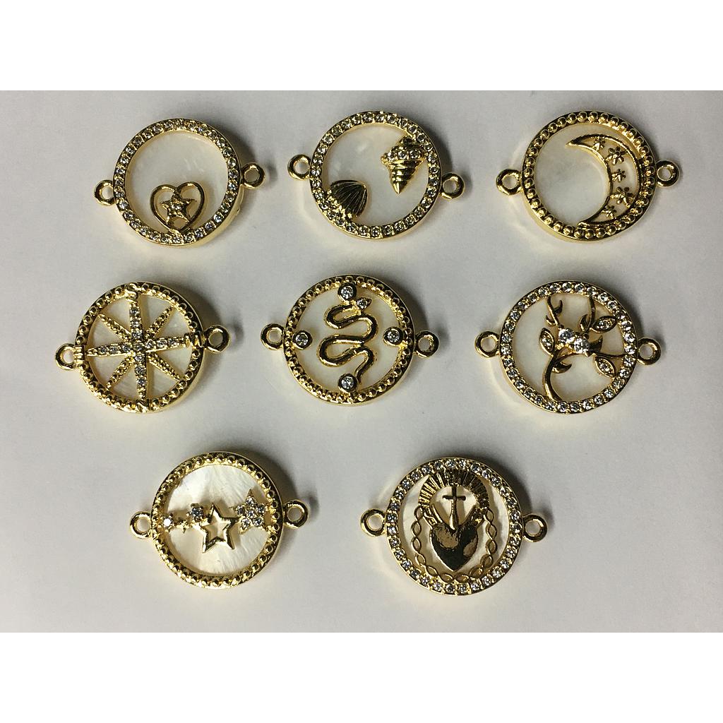 DIJE 15MM CONCHA Y MICROCIRCONIA