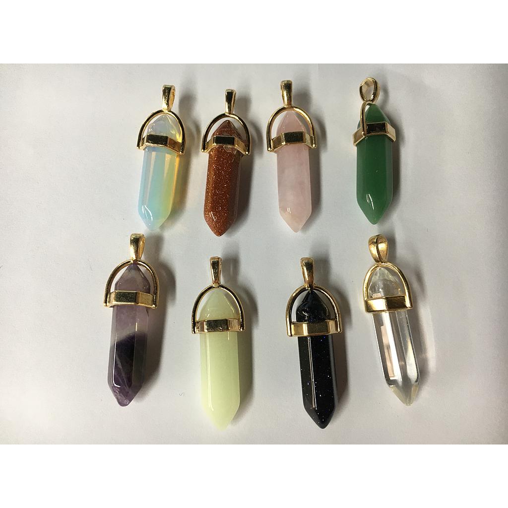 DIJE CON PIEDRA PENDULO GOLDPLATED