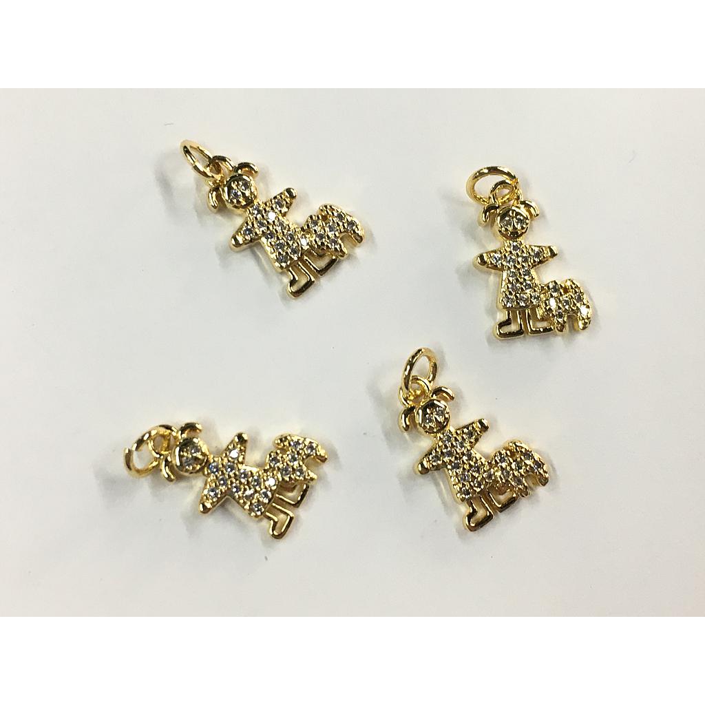 DIJE NIÑA Y PERRITO MICROCIRCONIA