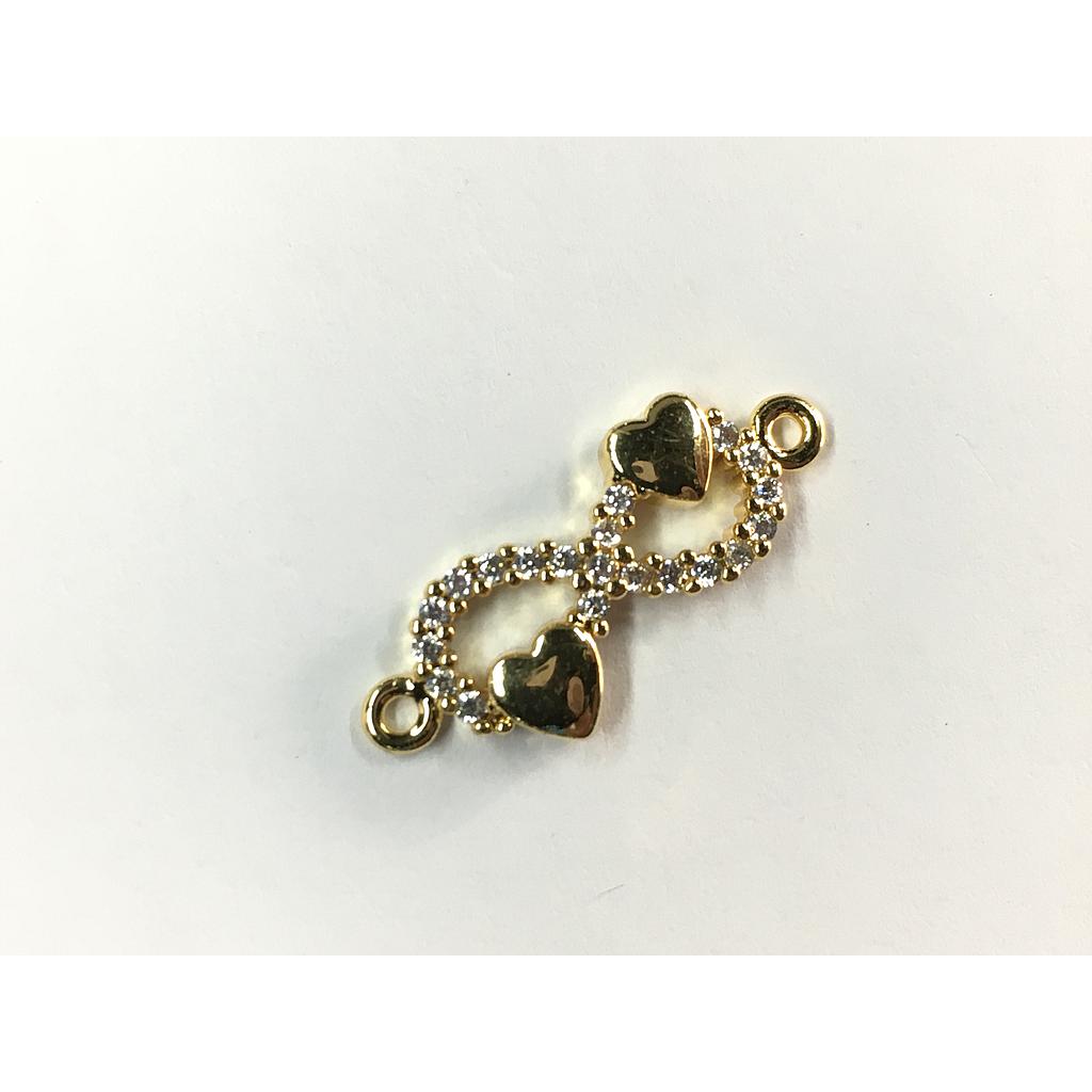 DIJE INFINITO CON CORAZONES MICROCIRCONIA