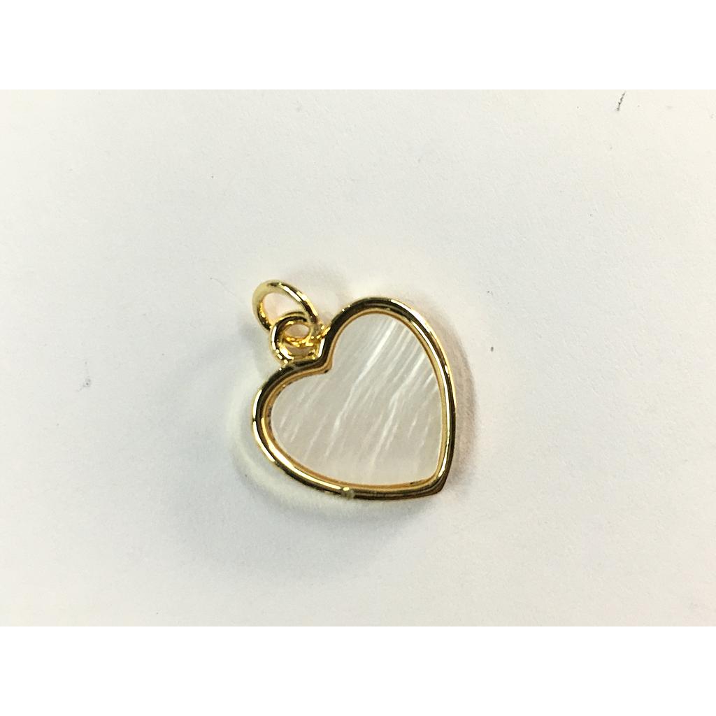 DIJE CORAZON CON CONCHA NACAR MICROCIRCONIA