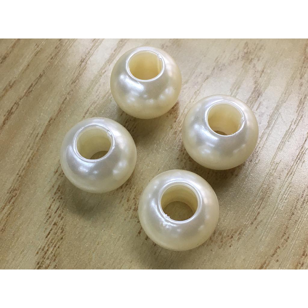 PERLAS ACRILICAS 16MM AGUJERO GRANDE 4PCS
