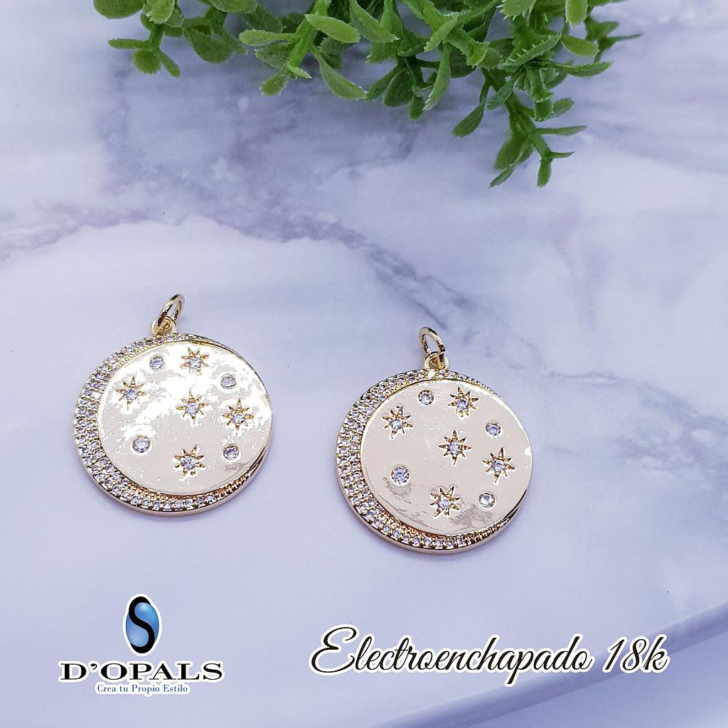 DIJE LUNA Y ESTRELLAS ELECTROENCHAPADO