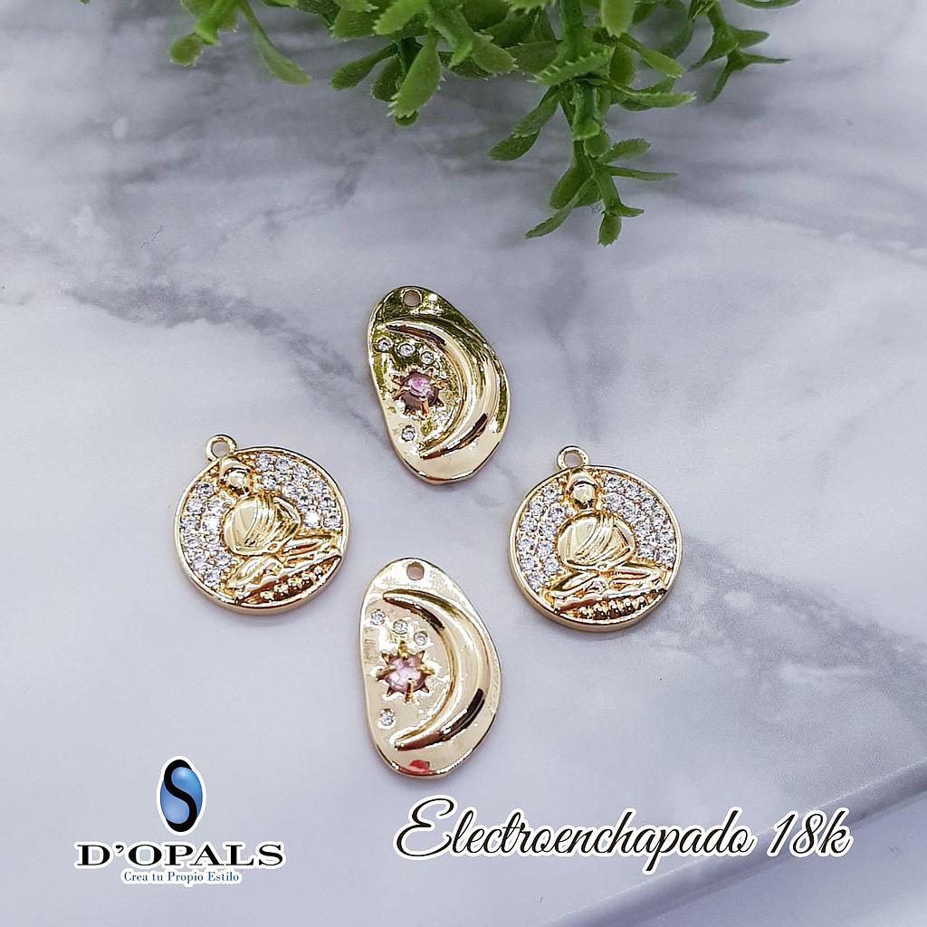 DIJE LUNA Y ESTRELLA ELECTROENCHAPADO