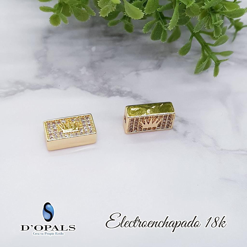 DIJE RECTANGULAR CORONA ELECTROENCHAPADO