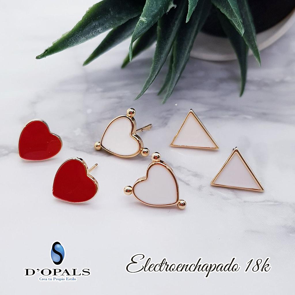 PATENTES CORAZON ROJO ELECTROENCHAPADO