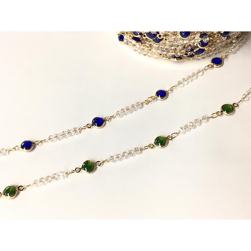CADENA DE ELECTROENCHAPADO CON CRISTAL RONDEL