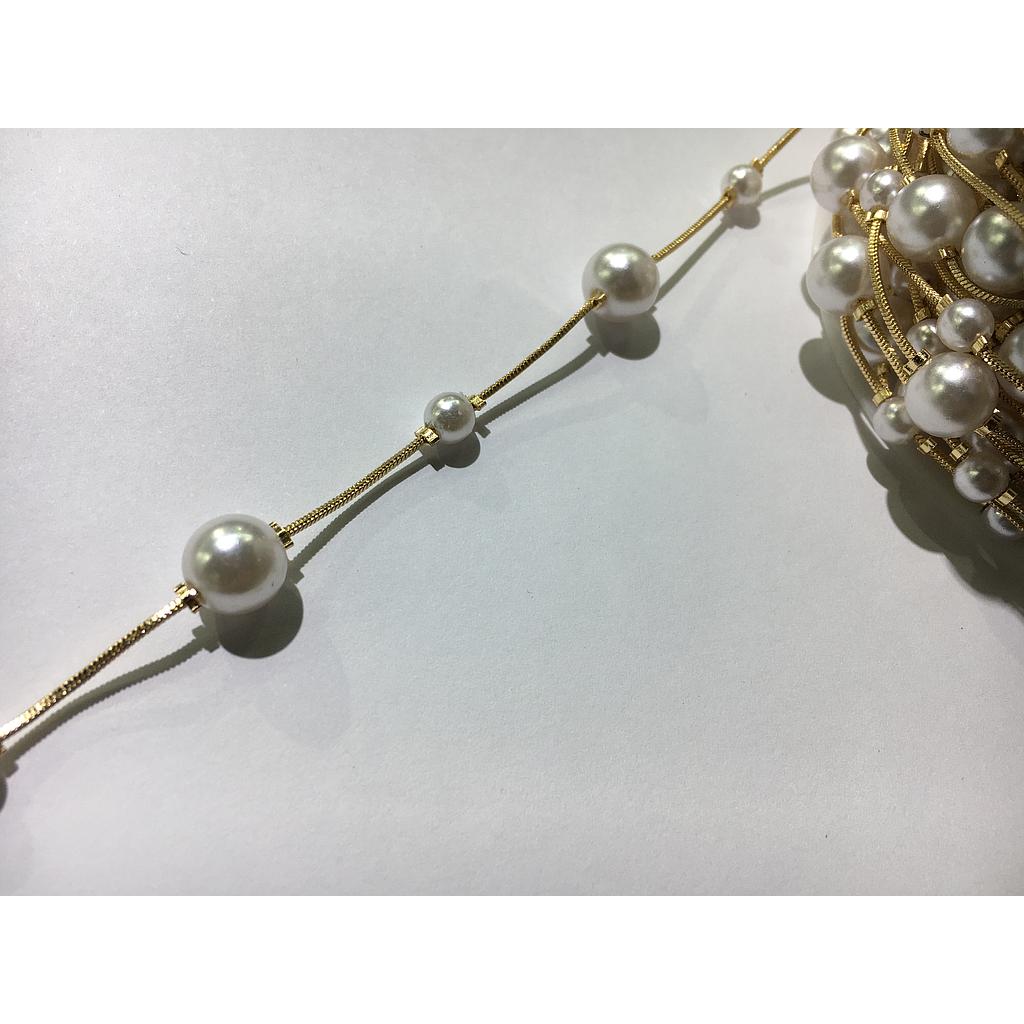 CADENA DE GOLDFIELD CON PERLA 10 Y 6MM