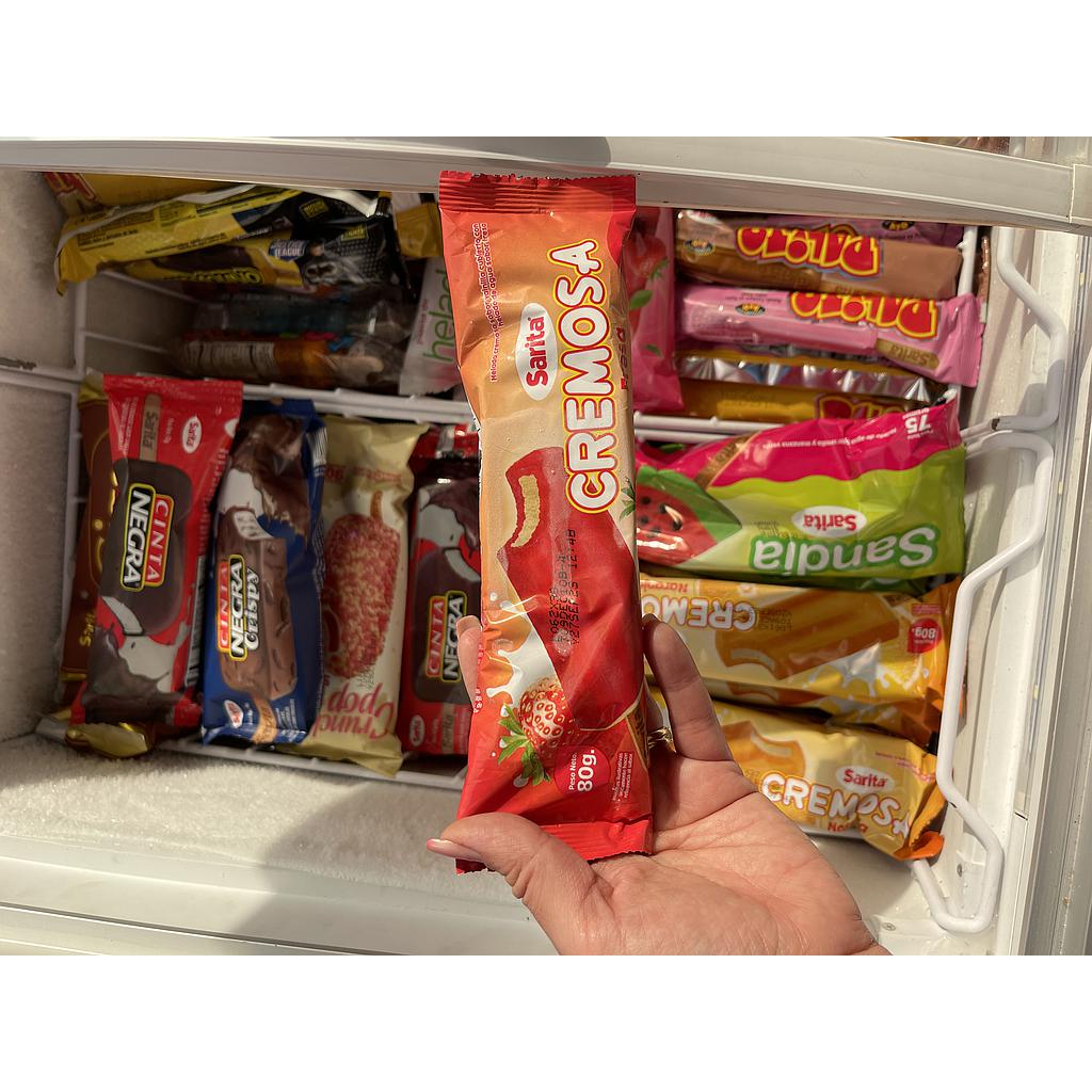 PALETA CREMOSA FRESA 80G SARITA