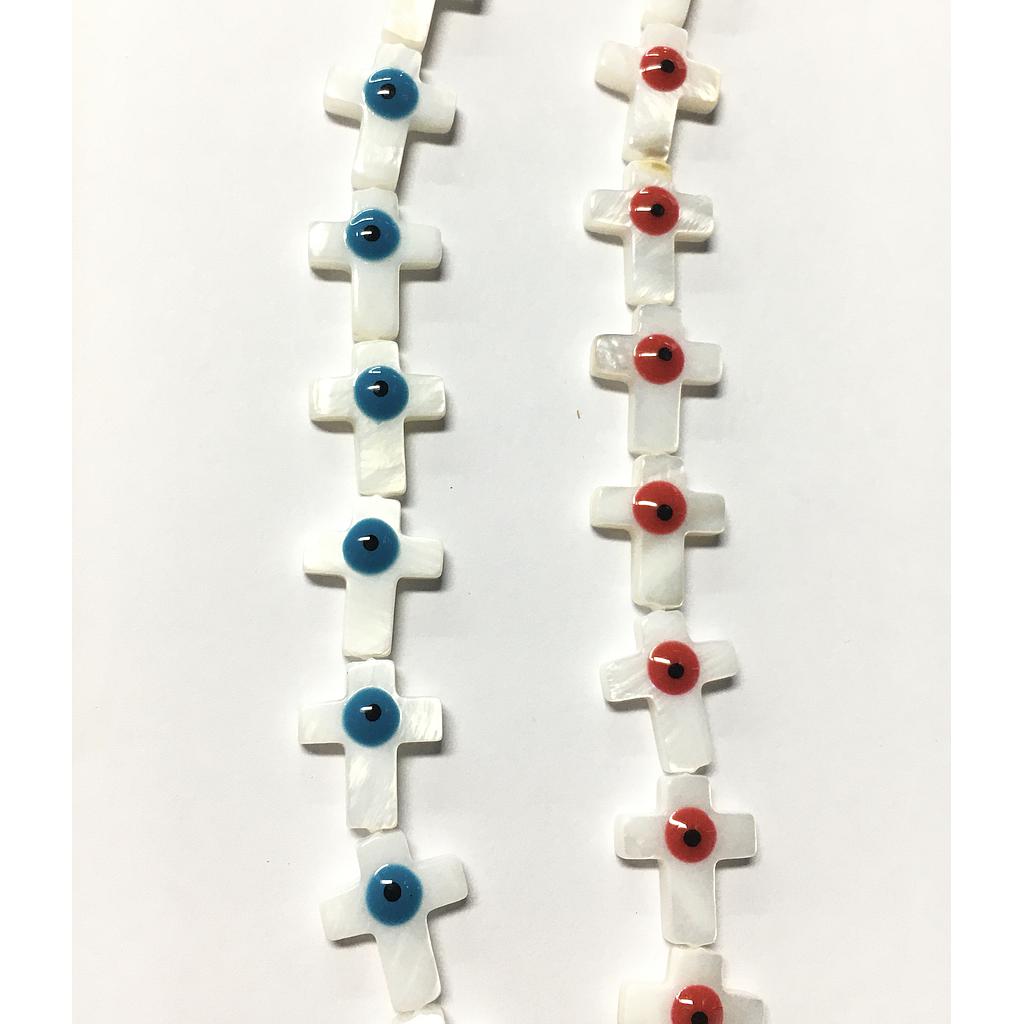CRUCES CON OJO TURCO CONCHA NACAR RISTRA 27PCS