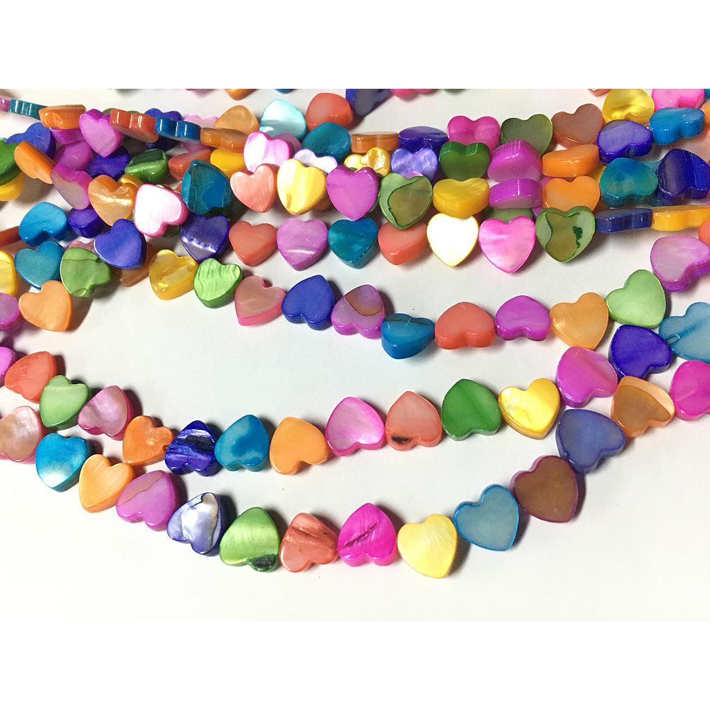 CORAZONES DE CONCHA NACAR 8MM