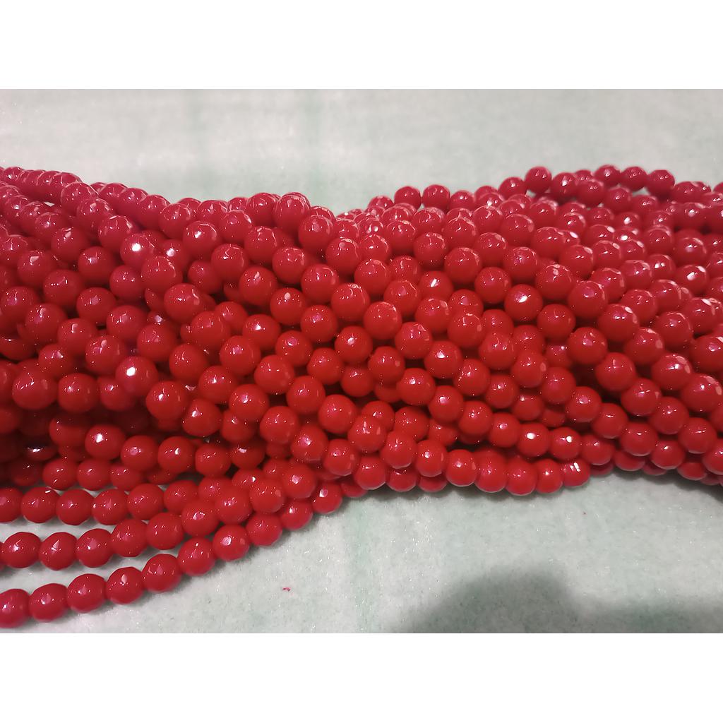 PIEDRA AGATA FACETADA ROJA 8MM