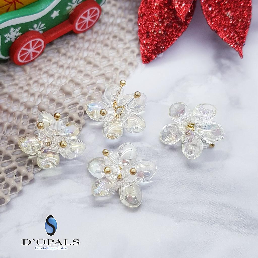 FLORES ACRILICAS CON CRISTALES 18MM