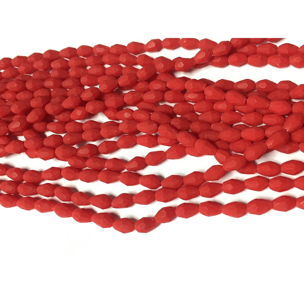 CRISTAL DE GOTA ROJO MATE 4X6MM