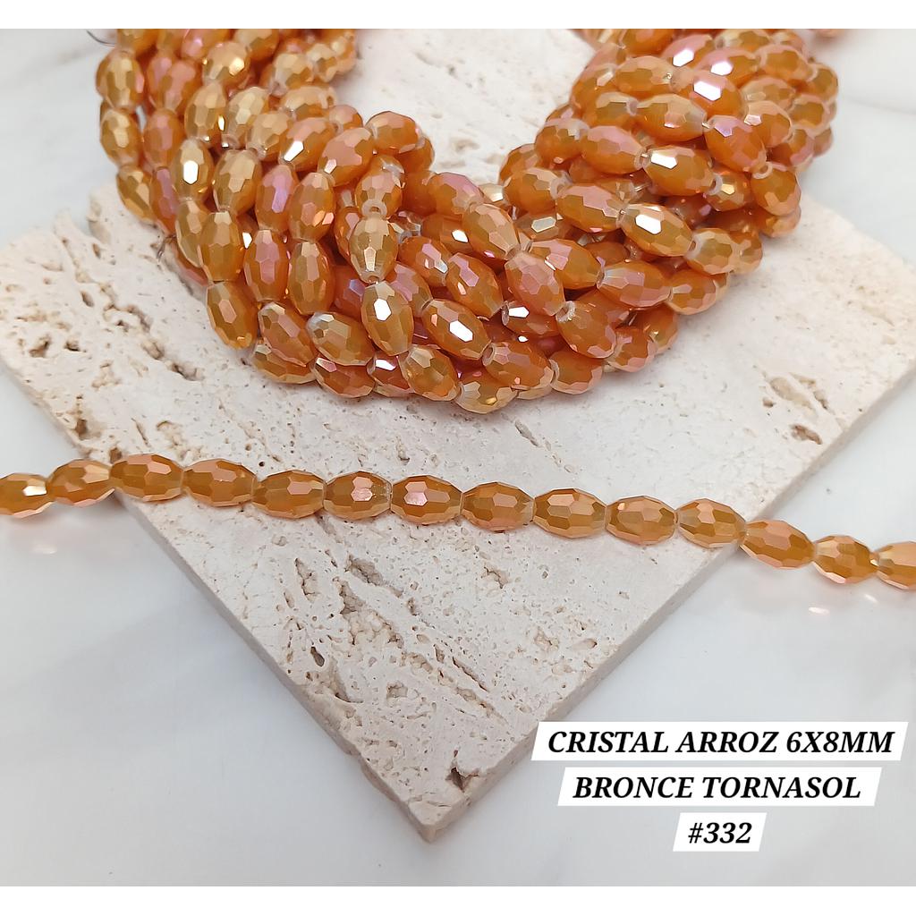 CRISTAL ARROZ BRONCE TORNASOL 6X8MM