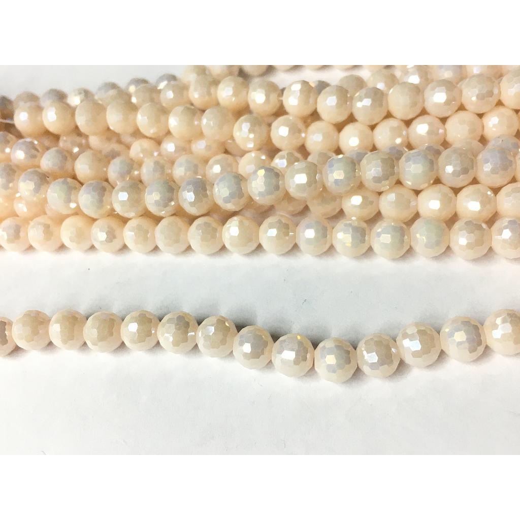 CRISTAL REDONDO FACETADO NUDE AB 6MM