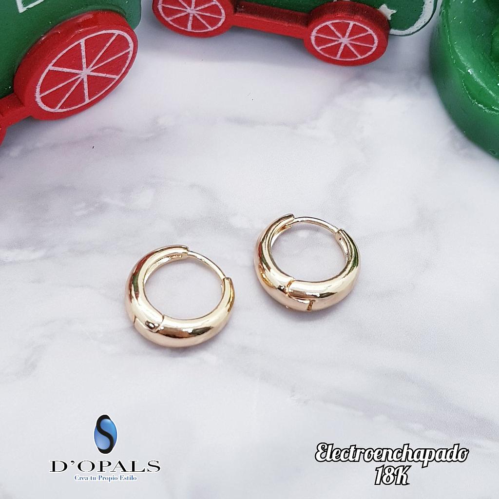 ARETES ARGOLLAS 14MM ELECTROENCHAPADO