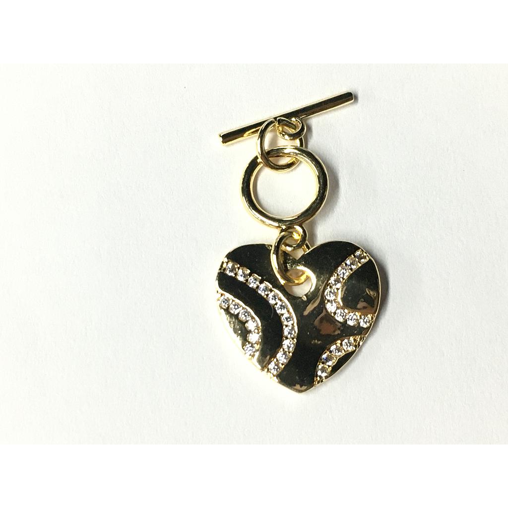 DIJE DE CORAZON CON BROCHE CON PALITO ELECTROENCHAPADO