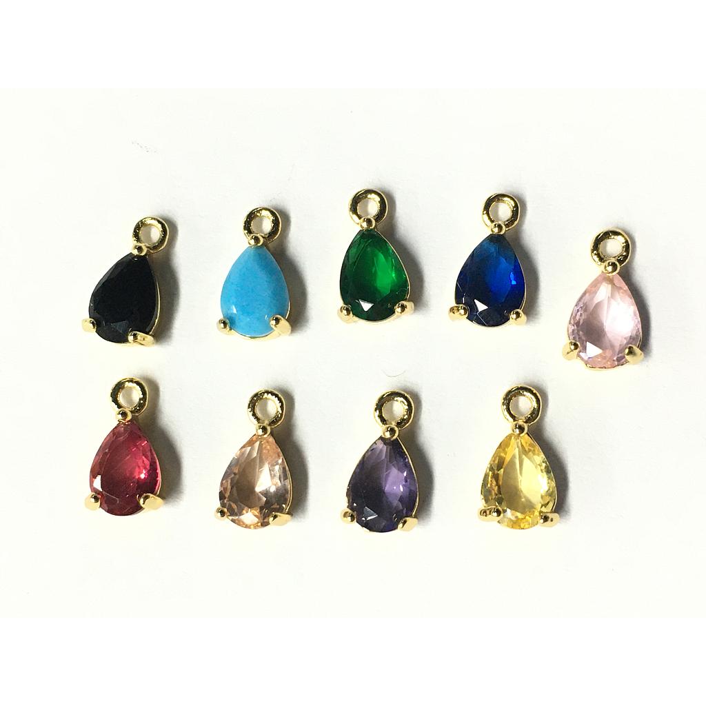 DIJE CON CIRCON GOTA 7X5MM MICROCIRCONIA