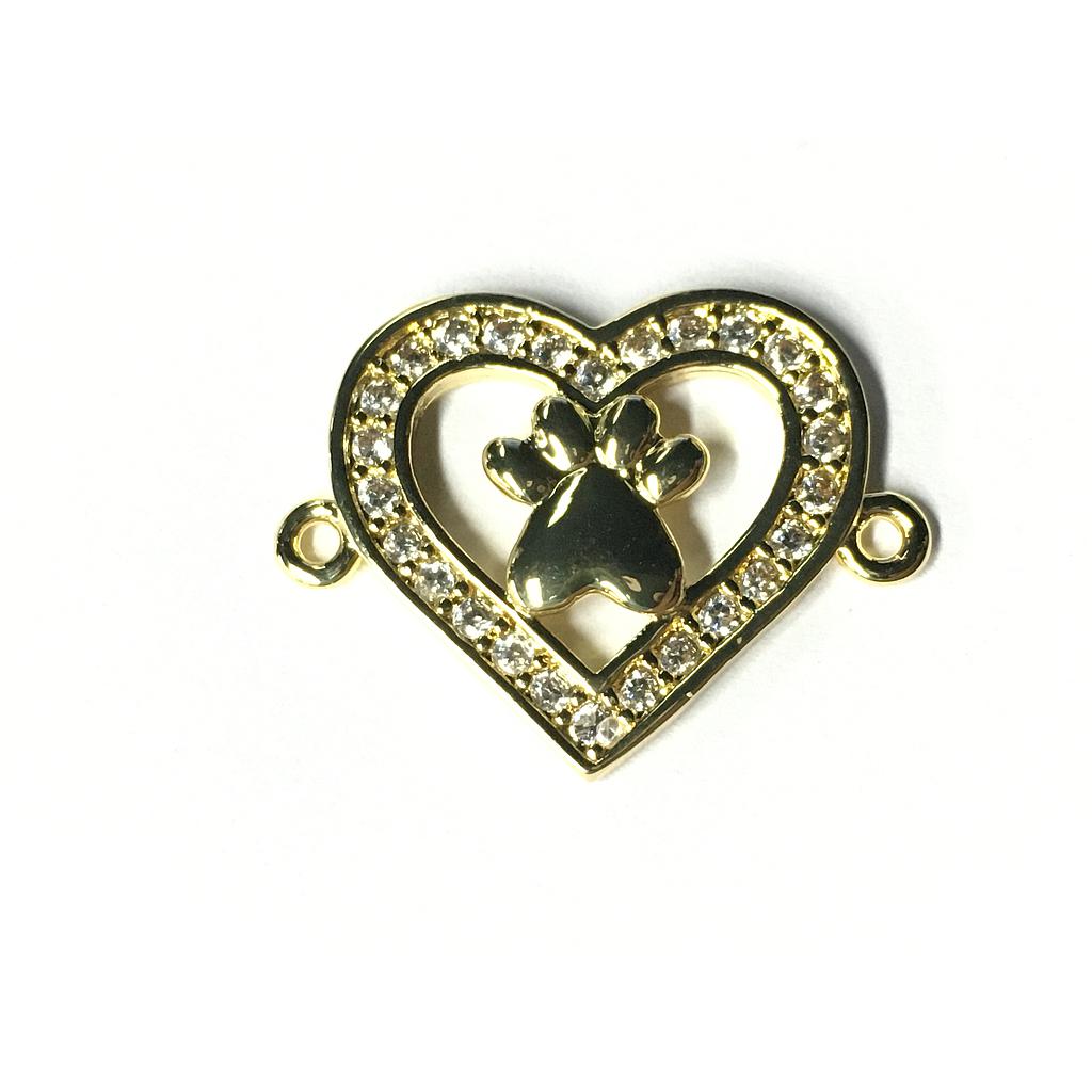 DIJE CORAZON CON HUELLA MICROCIRCONIA