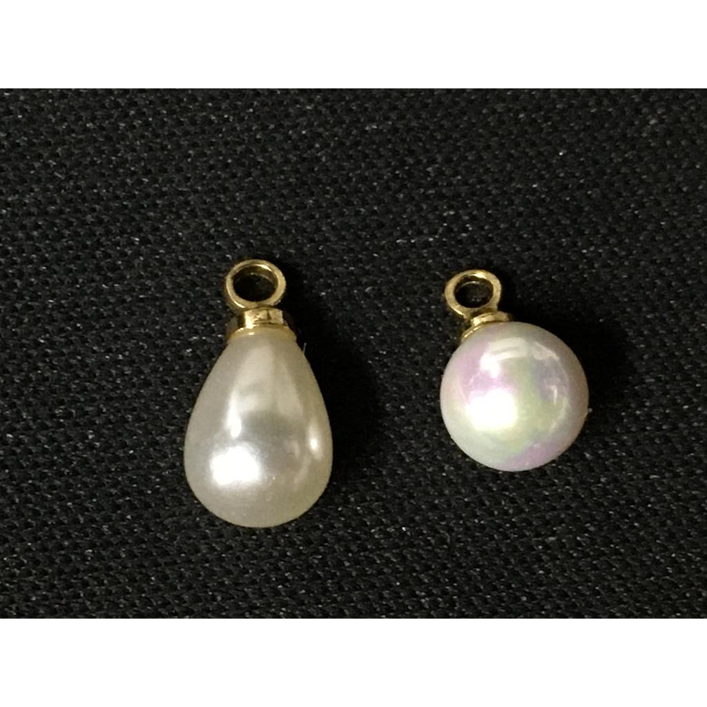 DIJE PERLA ACRILICA Y MICROCIRCONIA 10PCS