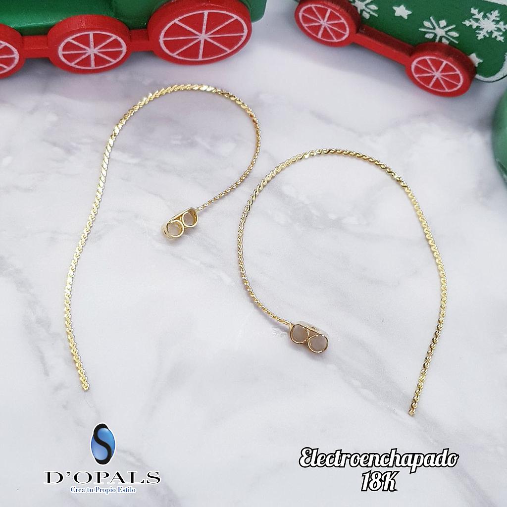 MARIPOSAS CON CADENITA ELECTROENCHAPADO PARA ARETES