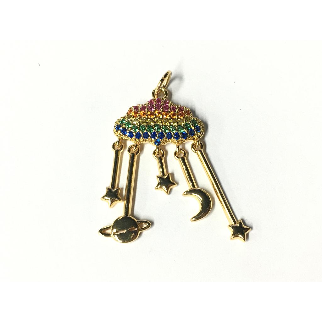 DIJE ARCO IRIS Y ESTRELLAS MICROCIRCONIA