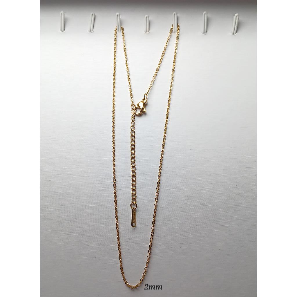 CADENA TERMINADA DE ACERO DORADA 40+5CM